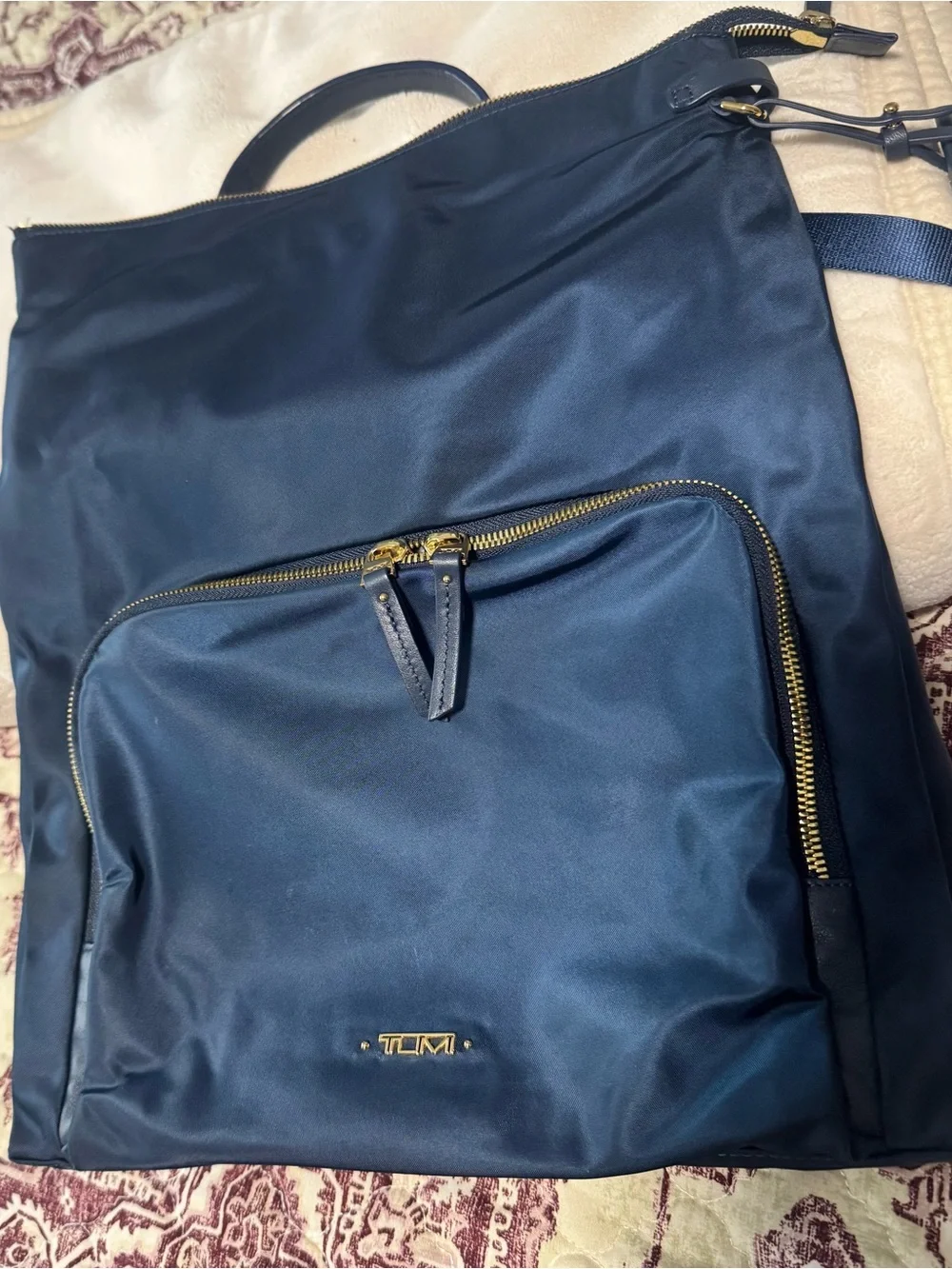 TUMI Navy Voyageur Jackie Convertible Backpack/Crossbody